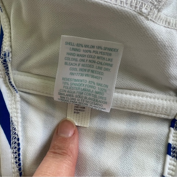 Kona Sol Plus Size Bikini Top Blue Stripe, 20W - Picture 11 of 11